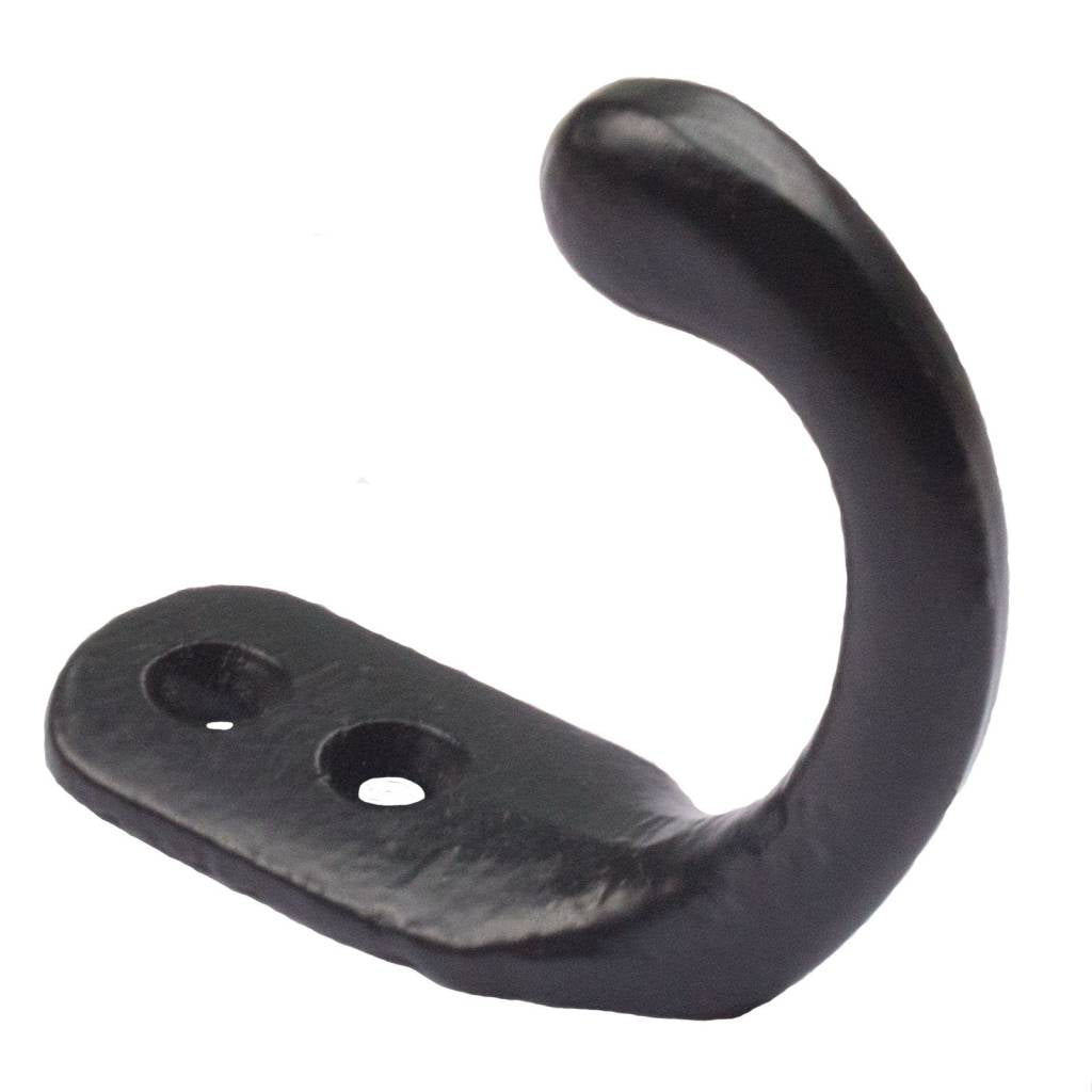 Retro Cast Iron Coat Hook - Compact and Strong in Black, Clear, Rust