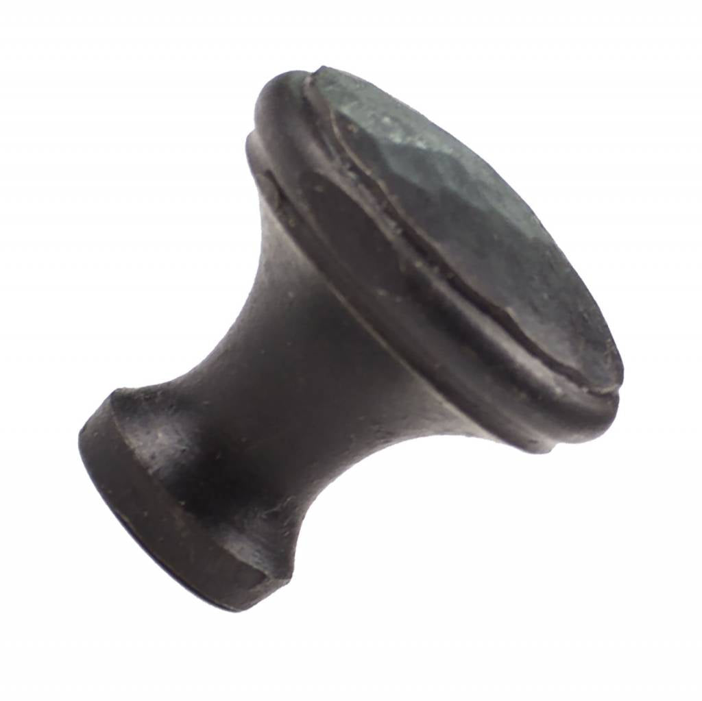 Cast Iron Cabinet Door Knob Hammered - Rustic Knob in Black or Bronze