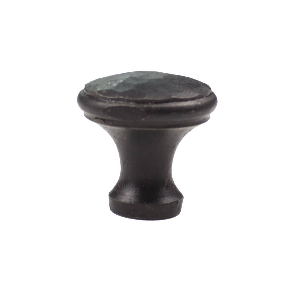 Cast Iron Cabinet Door Knob Hammered - Rustic Knob in Black or Bronze