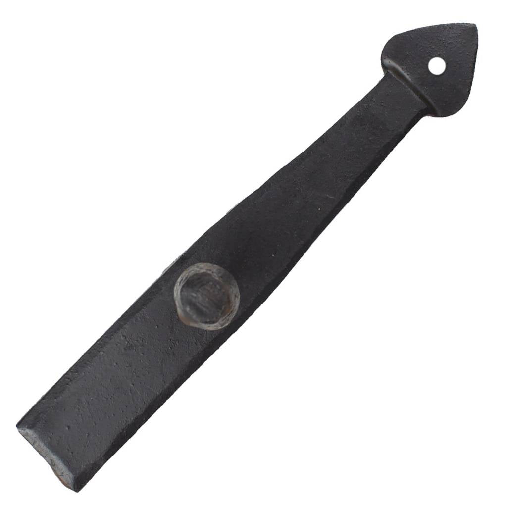 Wrought Iron Door Handle - Choice of Pointed or Round Model with Dark Beeswax