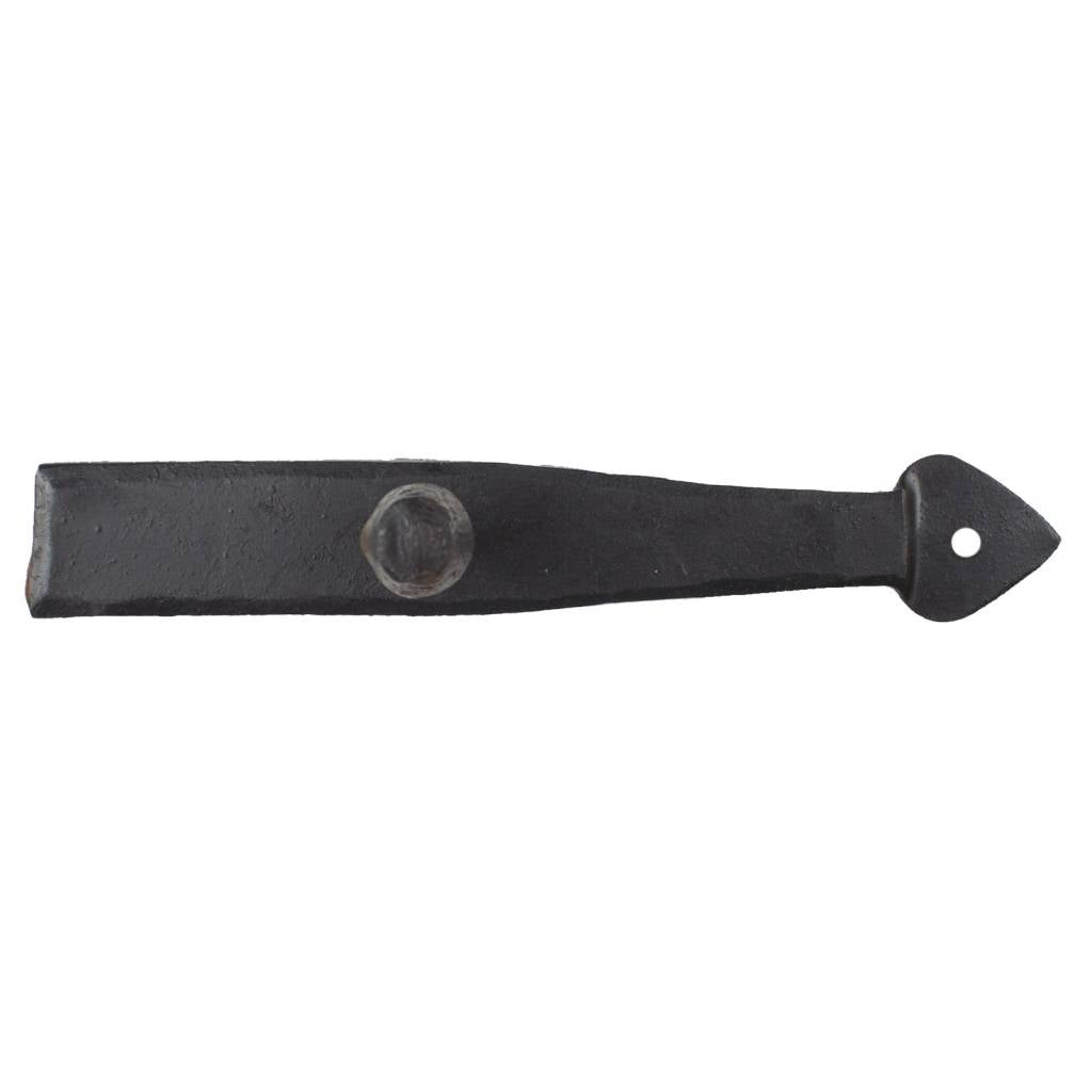 Wrought Iron Door Handle - Choice of Pointed or Round Model with Dark Beeswax