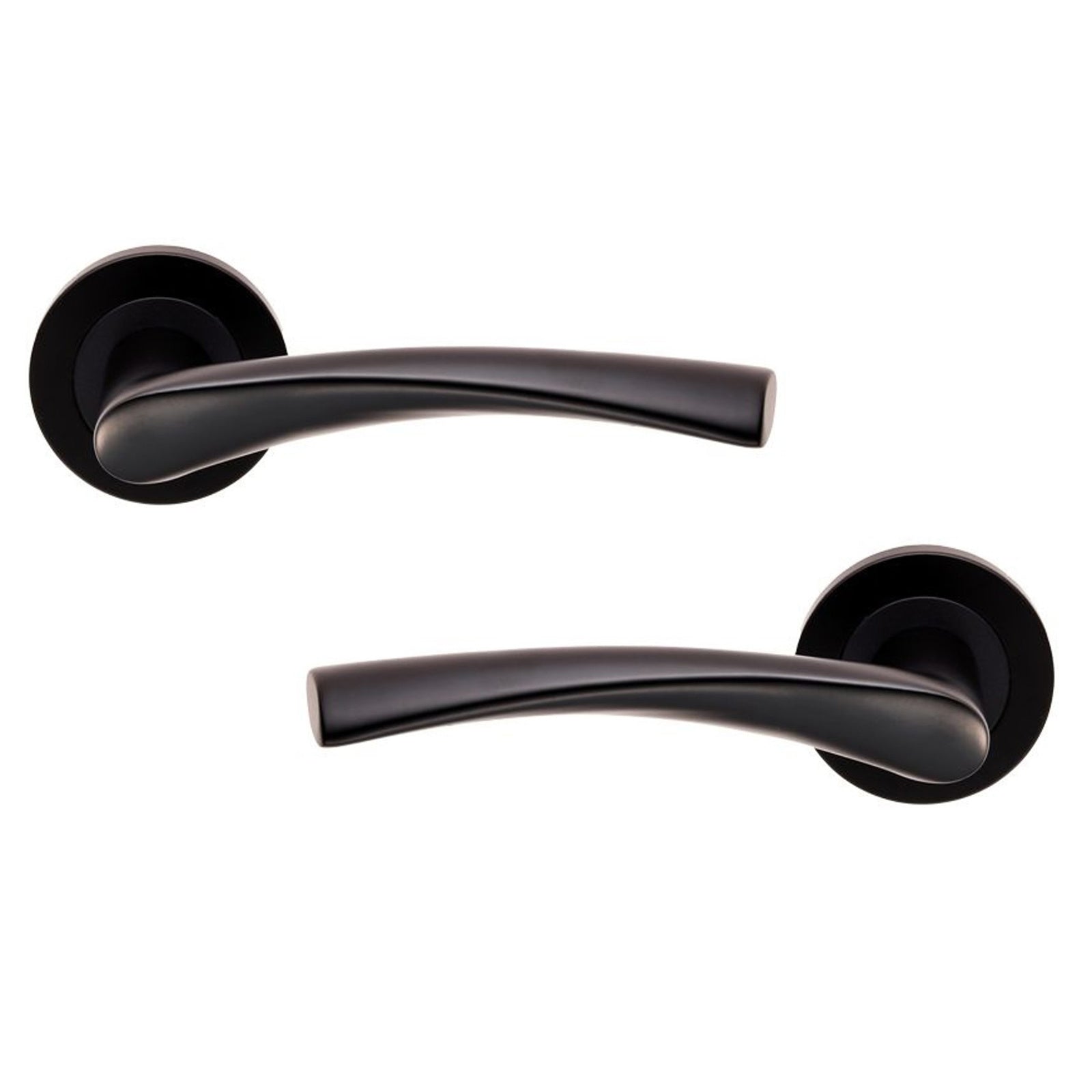 "Steelworx swl Breeze" door handle on rosette stainless steel matt black