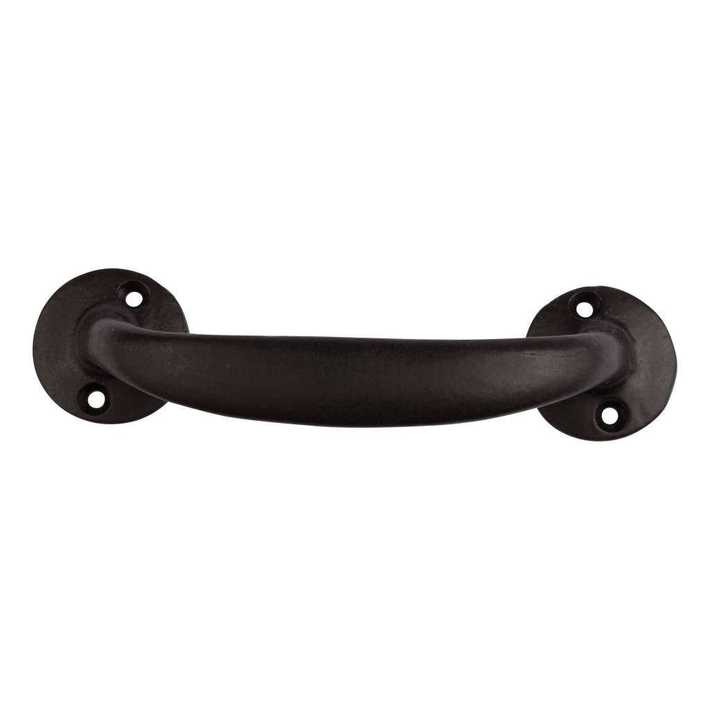 Handle curved black lacquered 15cm