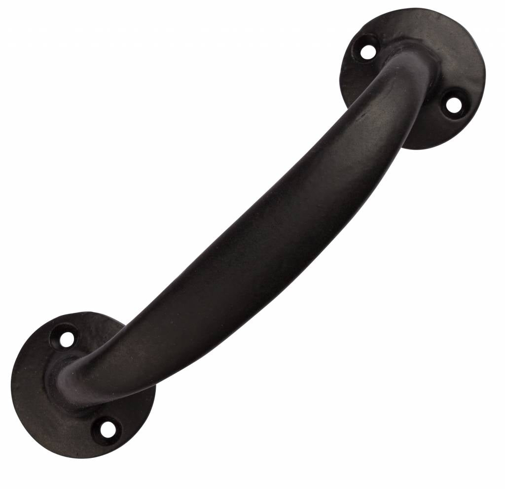 Handle curved black lacquered 15cm