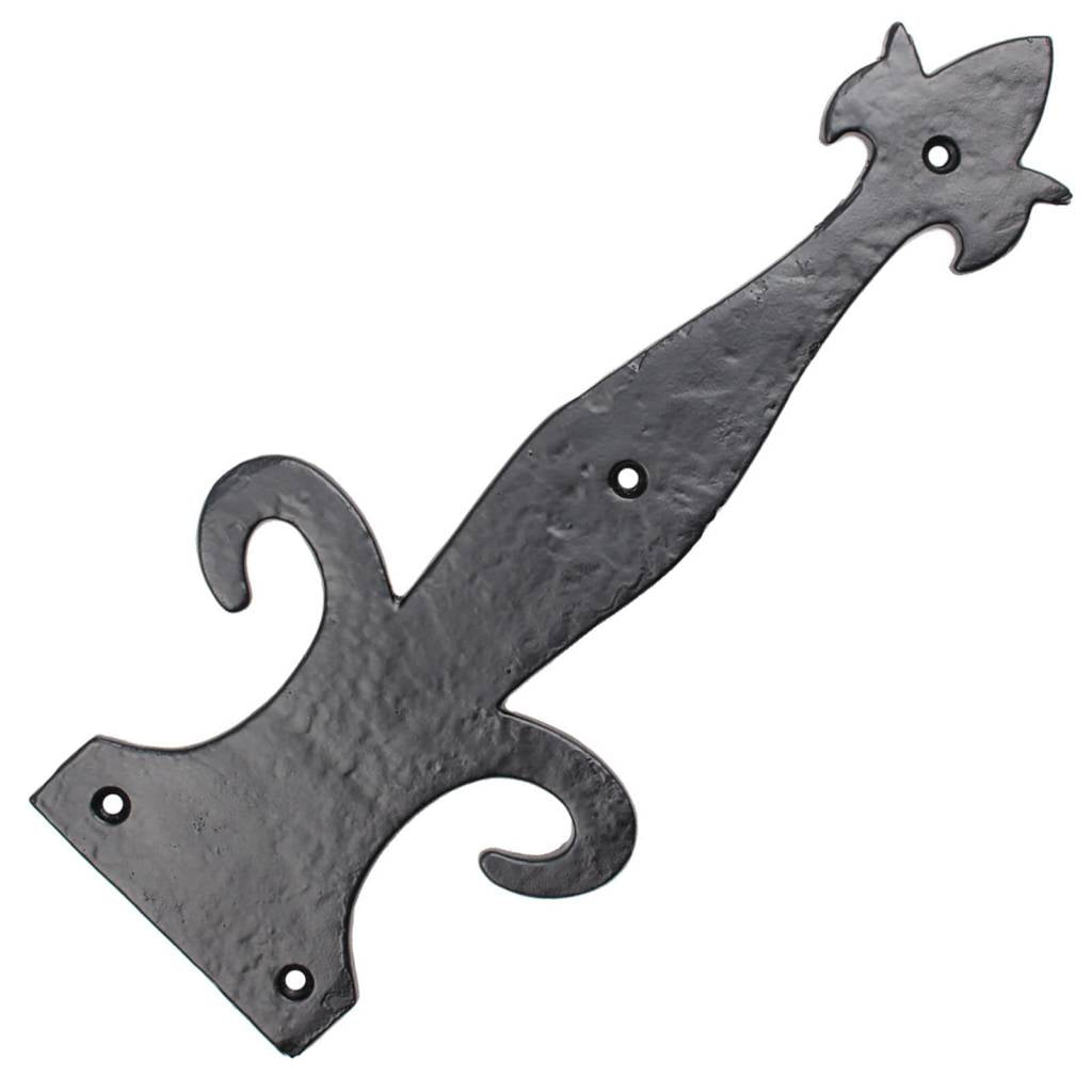 Decorative hinge fleur-de-lis 320 mm black