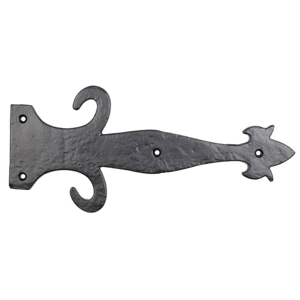 Decorative hinge fleur-de-lis 320 mm black