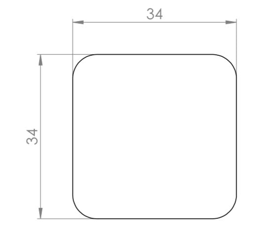 Vierkante Gietijzeren Kastdeurknop met Hamerslag Afwerking - 32mm