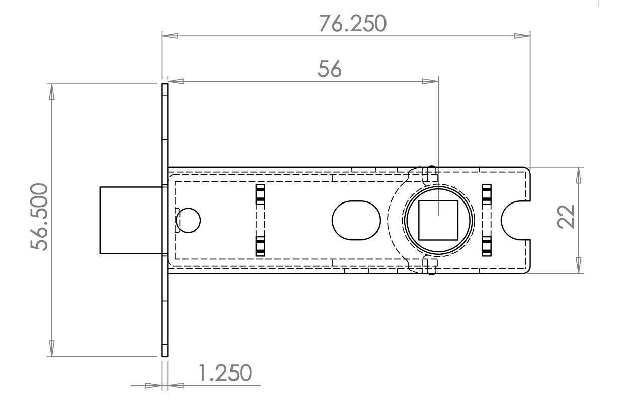 Eenvoudig Loopslot 79mm Chroom