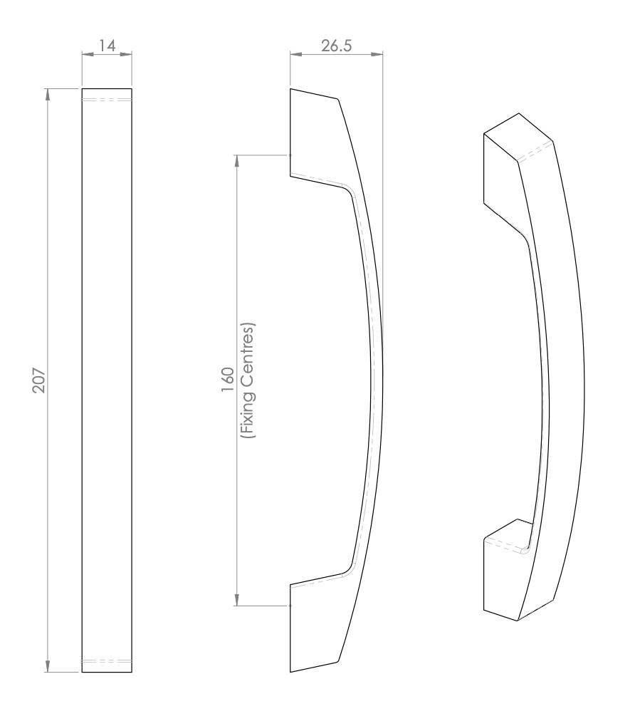 Gepolijste Koperen Handgreep - Oxford Serie van Fingertip Design