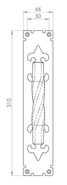 Door handle turned on base plate