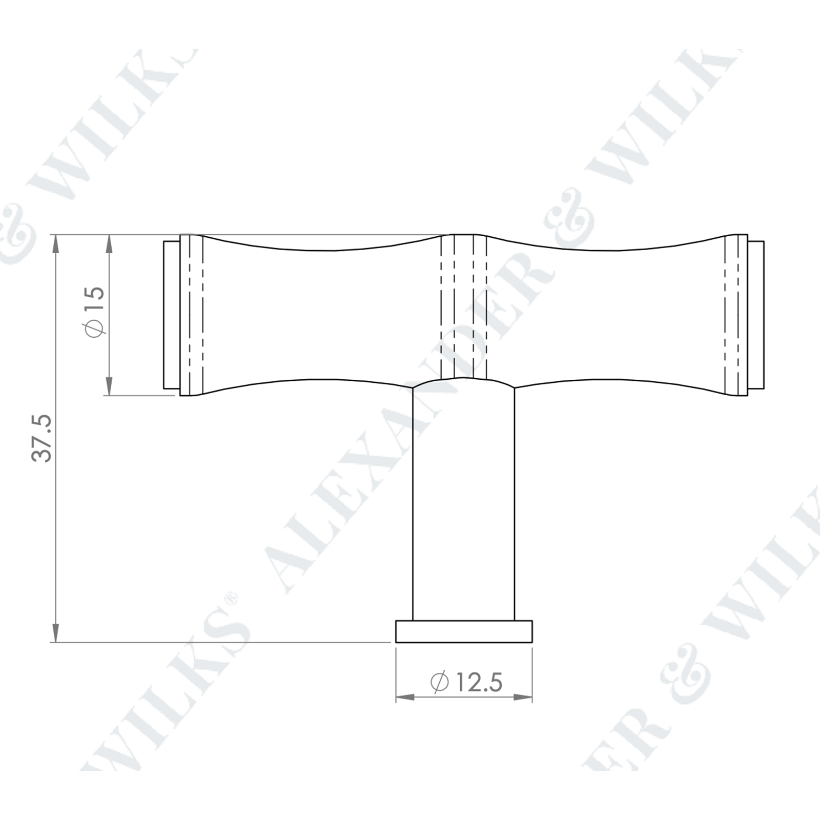 Crispin Bamboo Meubelknop 55mm T-model - Uniek en Tijdloos Design