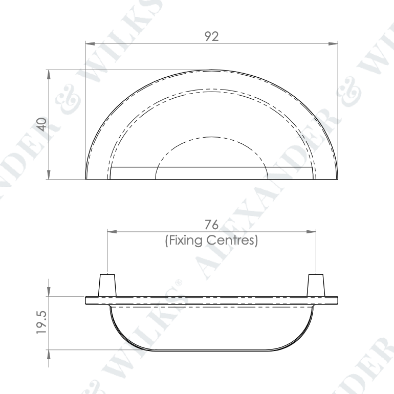 Stylish "Bardom" Cabinet Handle - Cup Handle Model