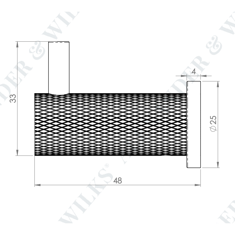 Brunel "Knurled" Solid Brass Clothes Hook