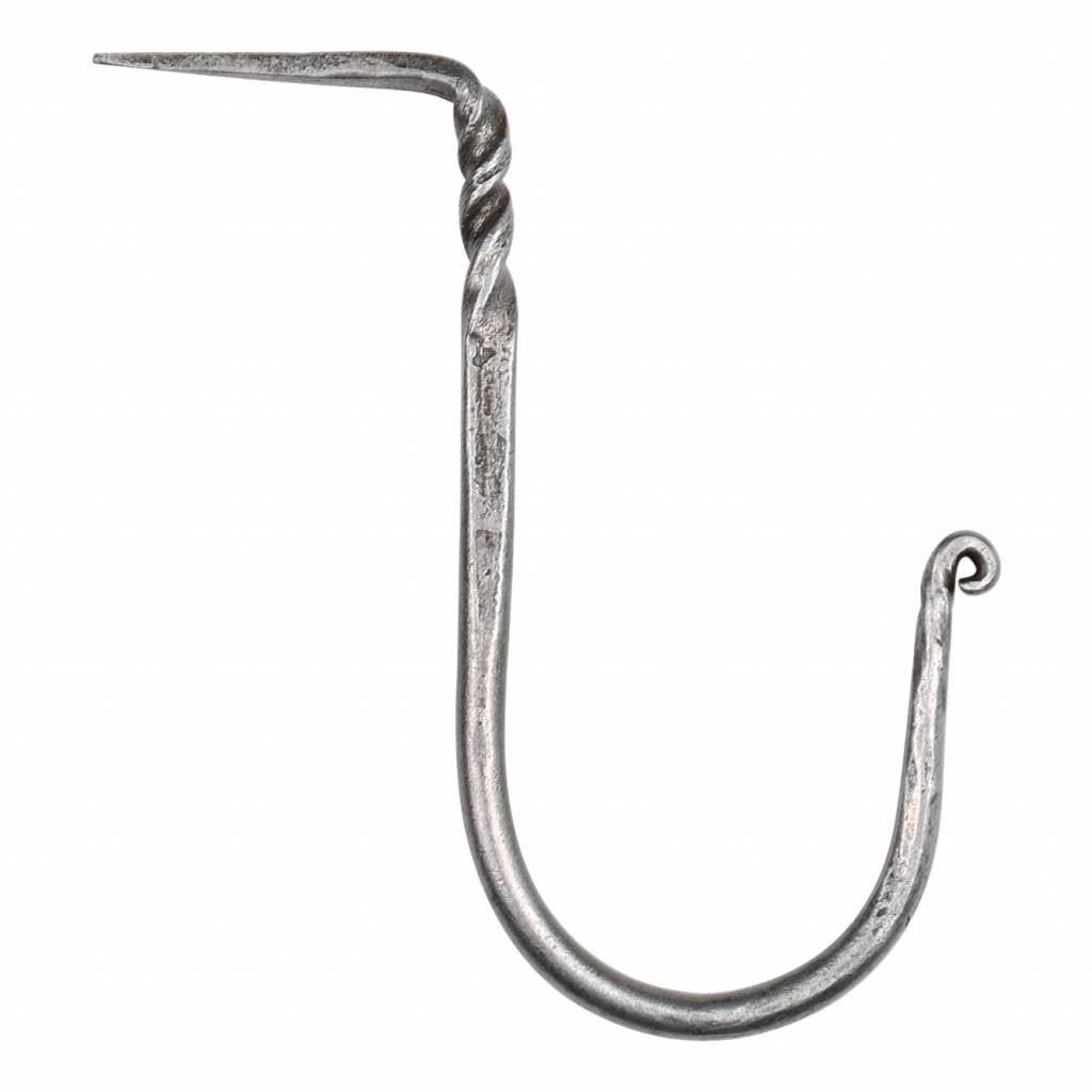 Wrought iron hook L - pewter