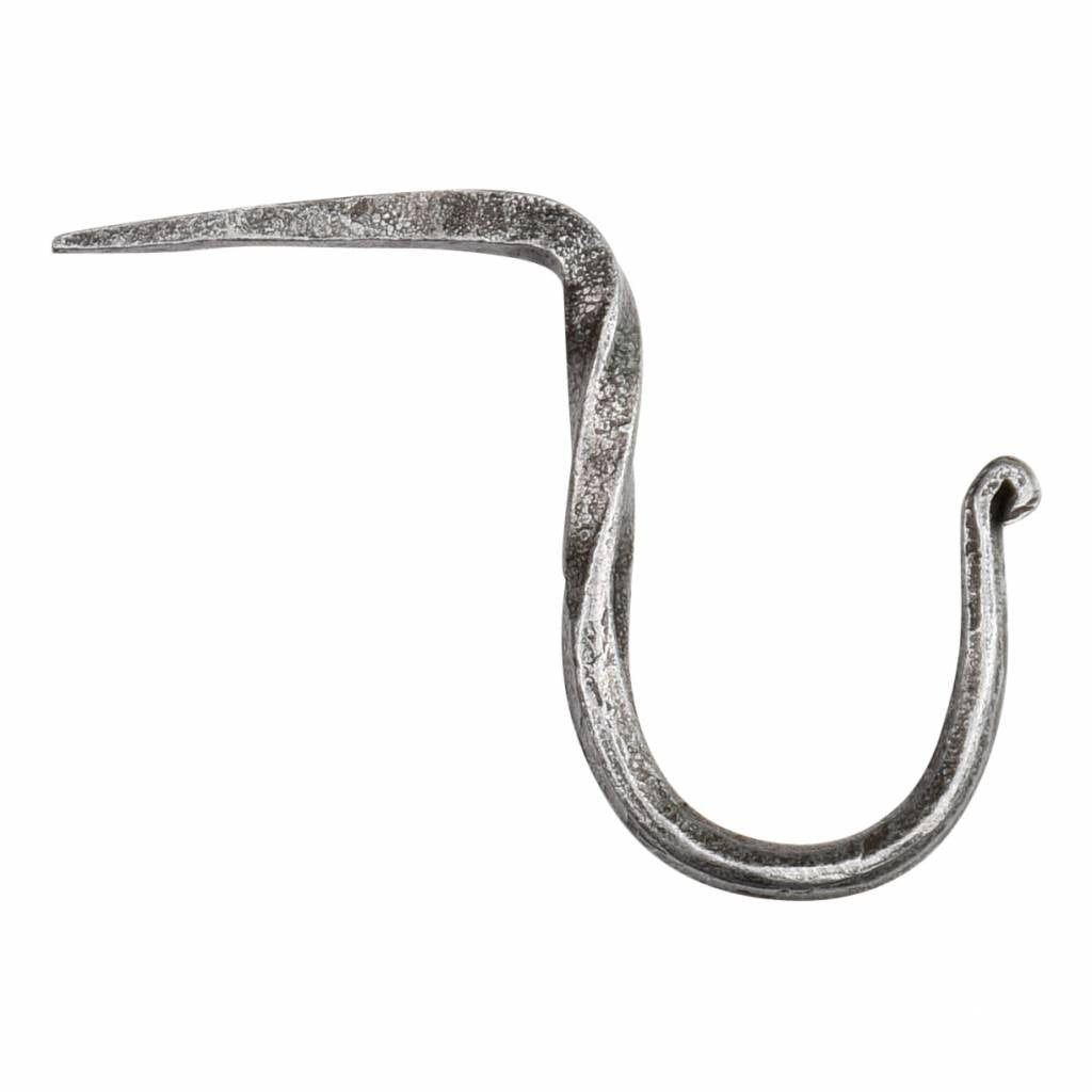 Wrought iron hook S - pewter