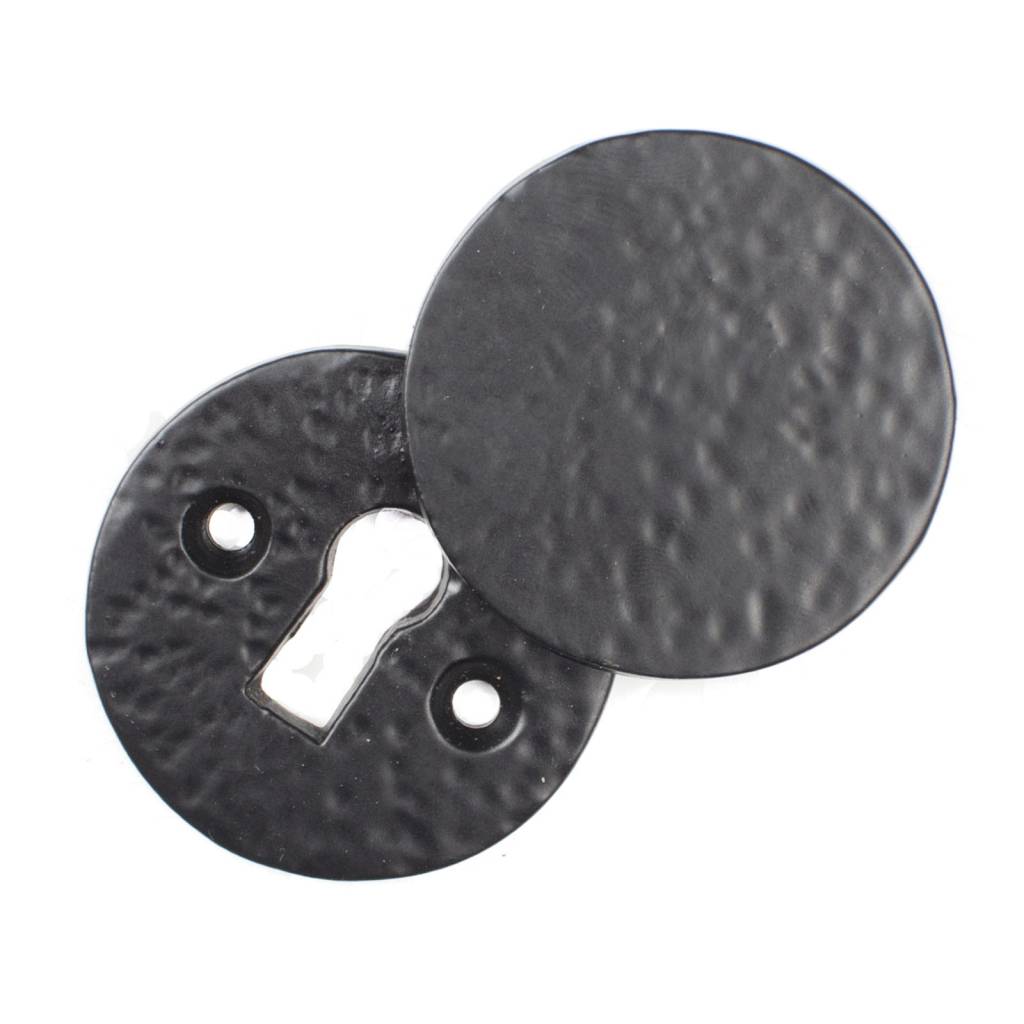 Round key rosette with cover plate for cabinet lock