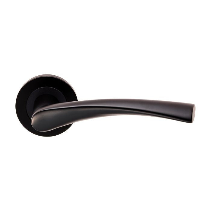 "Steelworx swl Breeze" door handle on rosette stainless steel matt black