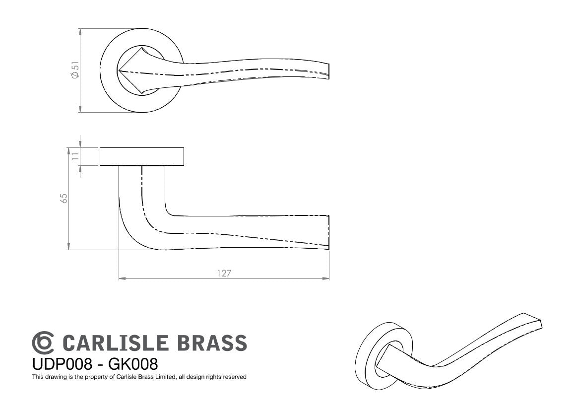 Deurbeslag Set "Sines" - Strakke Compleet Set in Zwart, Antiek Messing, of Satijn Nikkel