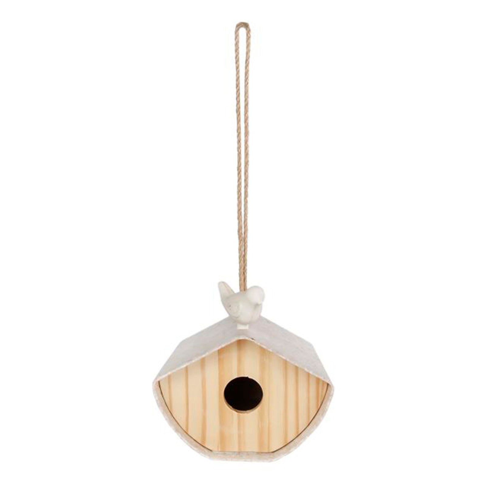 Birdhouse "Bird" cream bamboo/bean peel