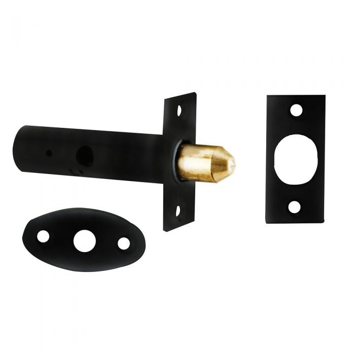 Mortise latch painted black 36mm