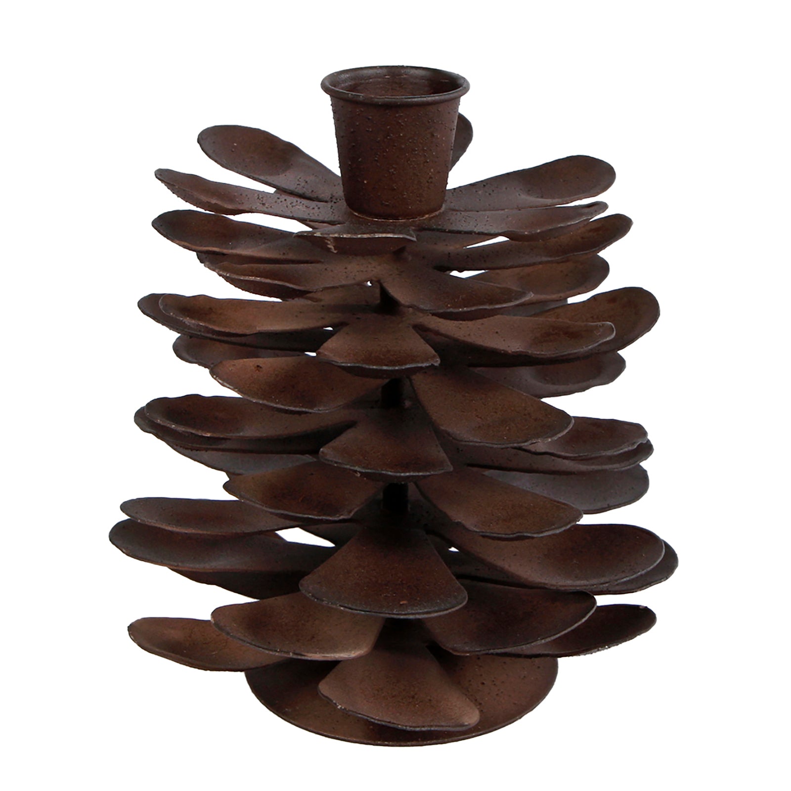 Kandelaar "Pinecone" - Donker Roest Metaal (Klein & Groot)