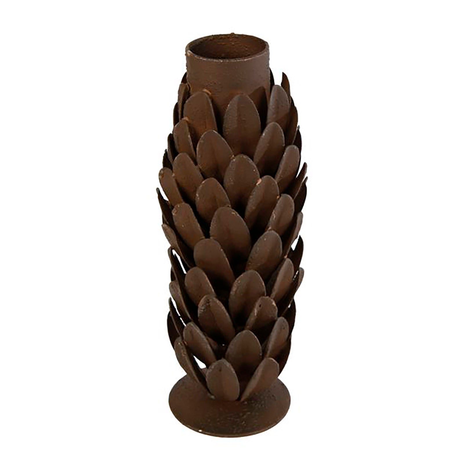 Kandelaar "Pinecone Small" - Roest Metaal 4 x 4 x 12 cm