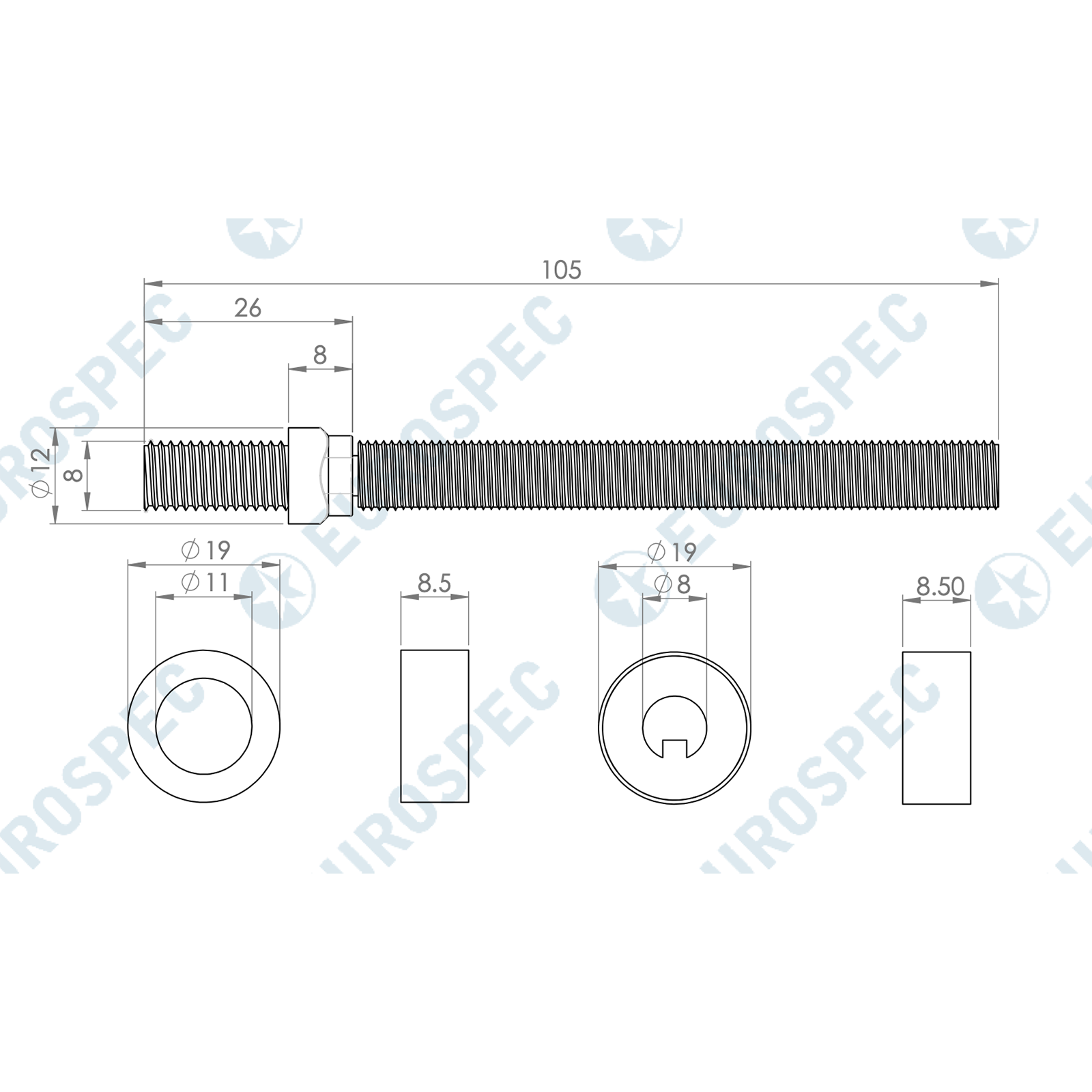 Carlisle Brass Back-to-Back Fixing Pack voor SWP Grepen - Gepolijst RVS en Satijn