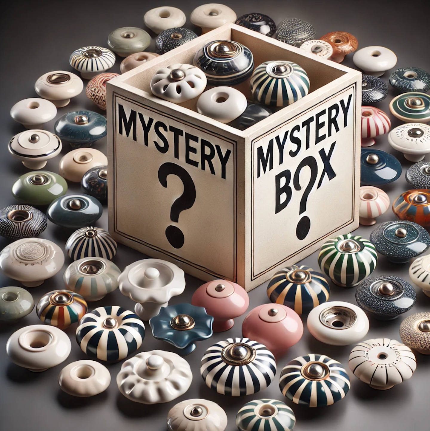 Mystery Box Porseleinen Knoppen – 6, 12 of 24 stuks | Unieke Mix van Stijlen & Kleuren