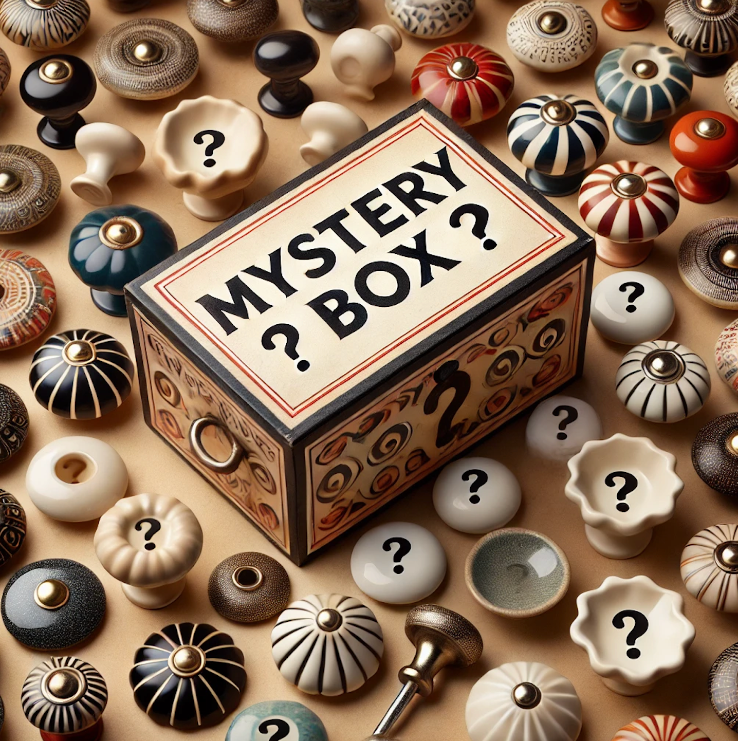 Mystery Box Porseleinen Knoppen – 6, 12 of 24 stuks | Unieke Mix van Stijlen & Kleuren