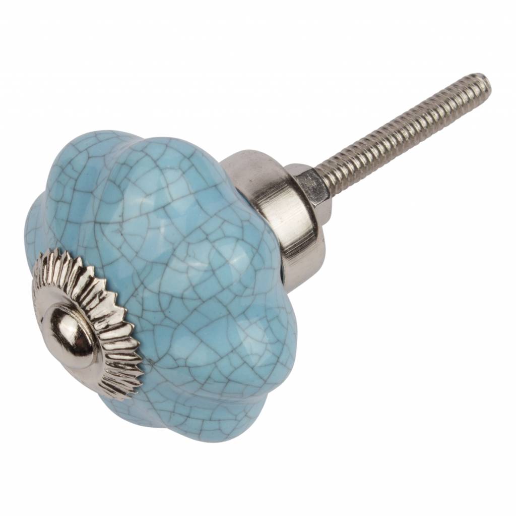 Furniture knob 42mm turquoise flower crackle